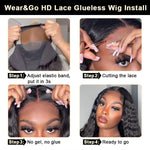 Pre Cut Lace Glueless Wig Straight Bob Wig Human Hair